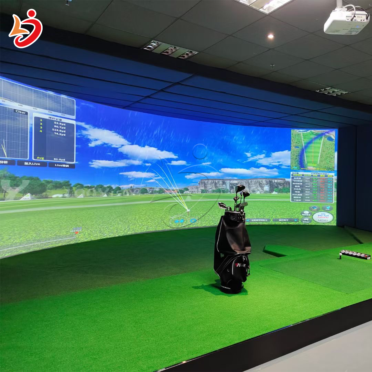 Indoor High-Precision Golf Simulator Machine with Real-Time Swing Analysis